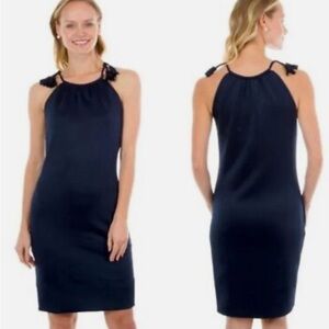 Gretchen Scott Black Tie Halter Dress